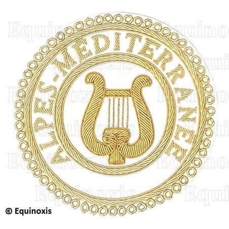 Badge / Macaron GLNF – Grande tenue provinciale – Grand Organiste – Alpes-Méditerranée – Brodé main